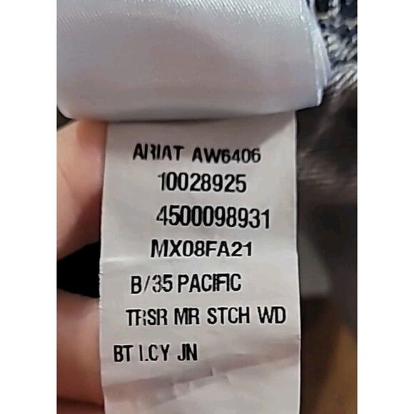 ARIAT Lucy Trouser Jeans Women’s 25R Mid Rise Wide Leg Stretch Denim Raw Hem - Picture 12 of 13